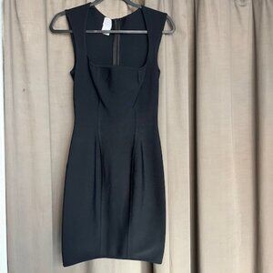 HERVE LEGER  wide scoop neckline BLACK DRESS